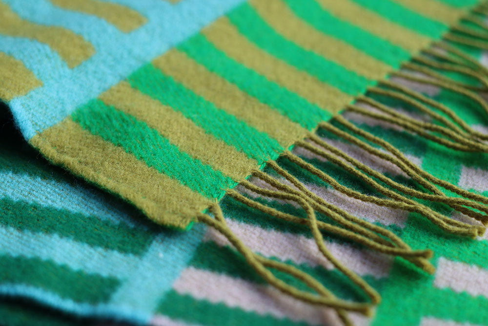 Shiel Lambswool Throw - Green