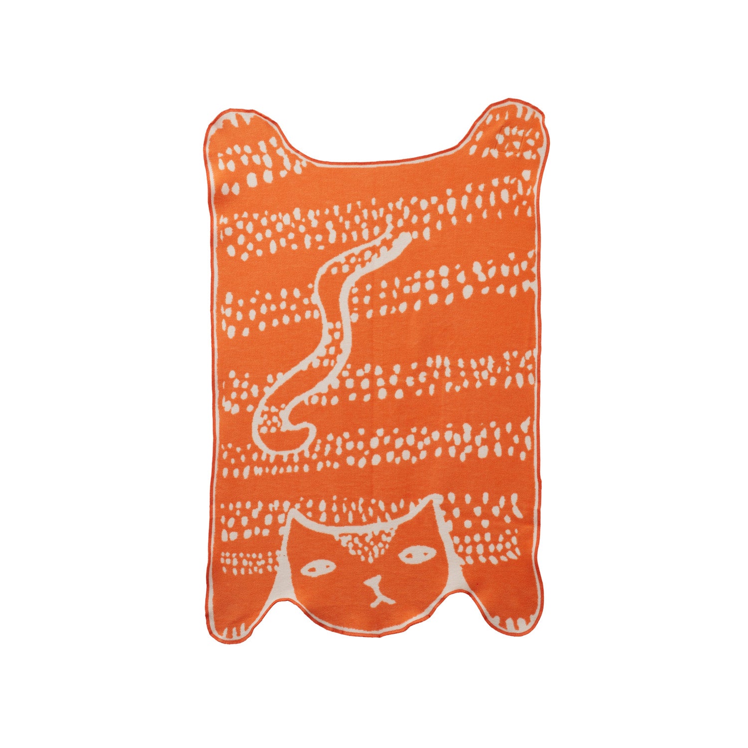 Cat Cotton Mini Blanket - Orange