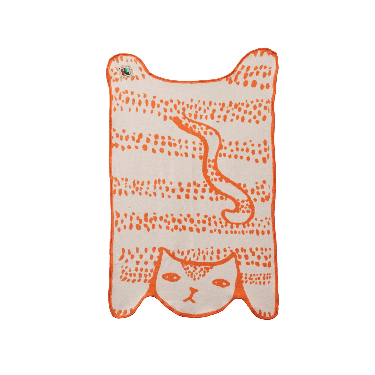 Cat Cotton Mini Blanket - Orange