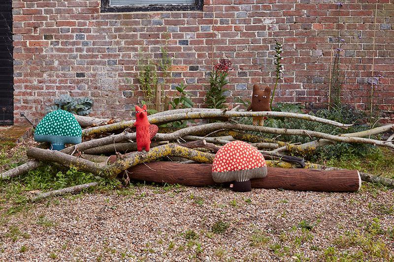 Mushroom Shaped Cushion - Red