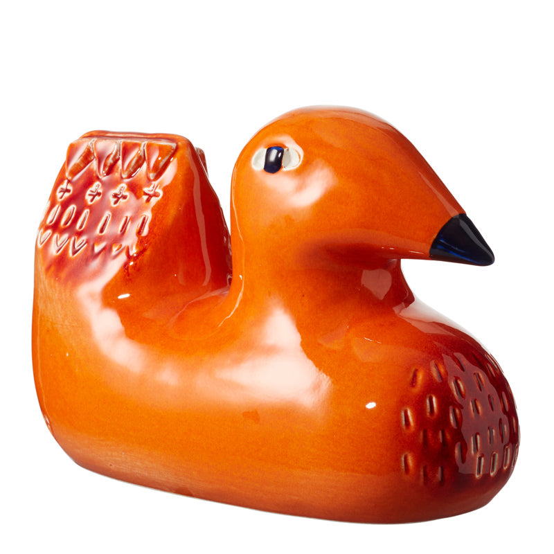 Earthenware Bird Figure - Orange