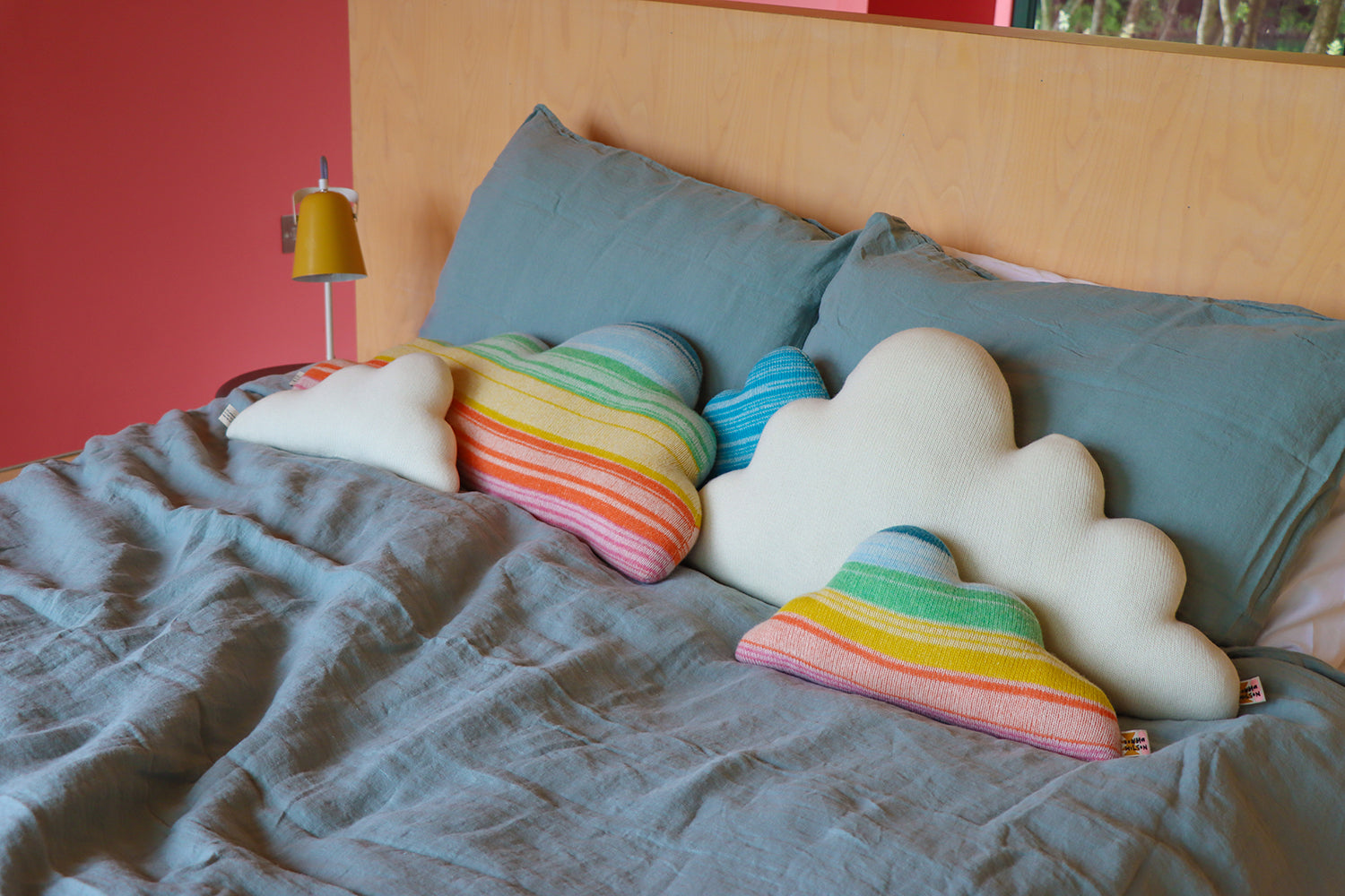 Rainbow Cloud Shaped Cushion