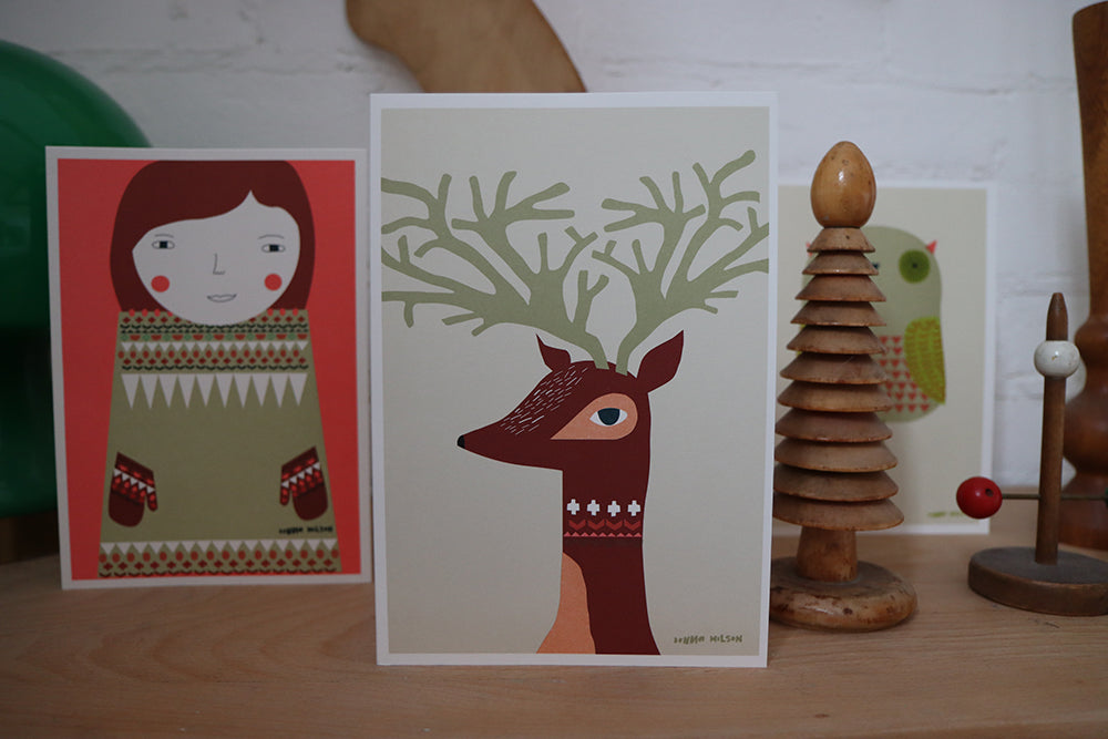 Litho Printed Christmas Cards - Set of 4