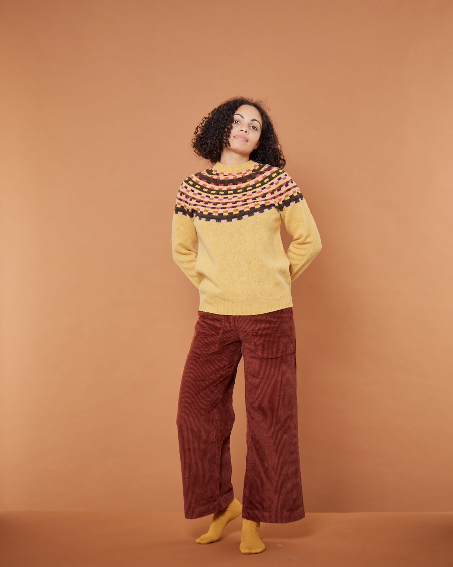 Glitch Yoke Jumper - Marzipan