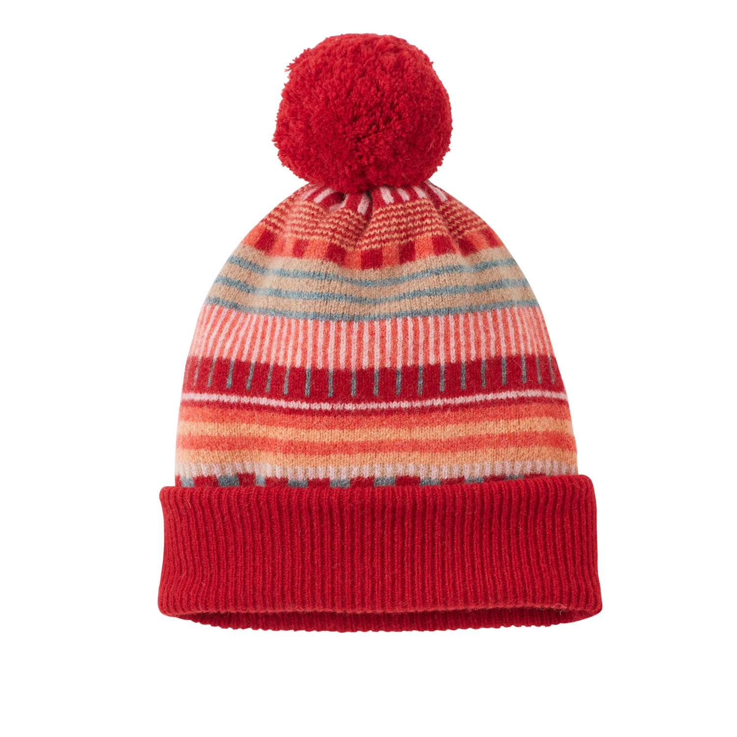 Static Stripe Beanie Hat- Dubonnet