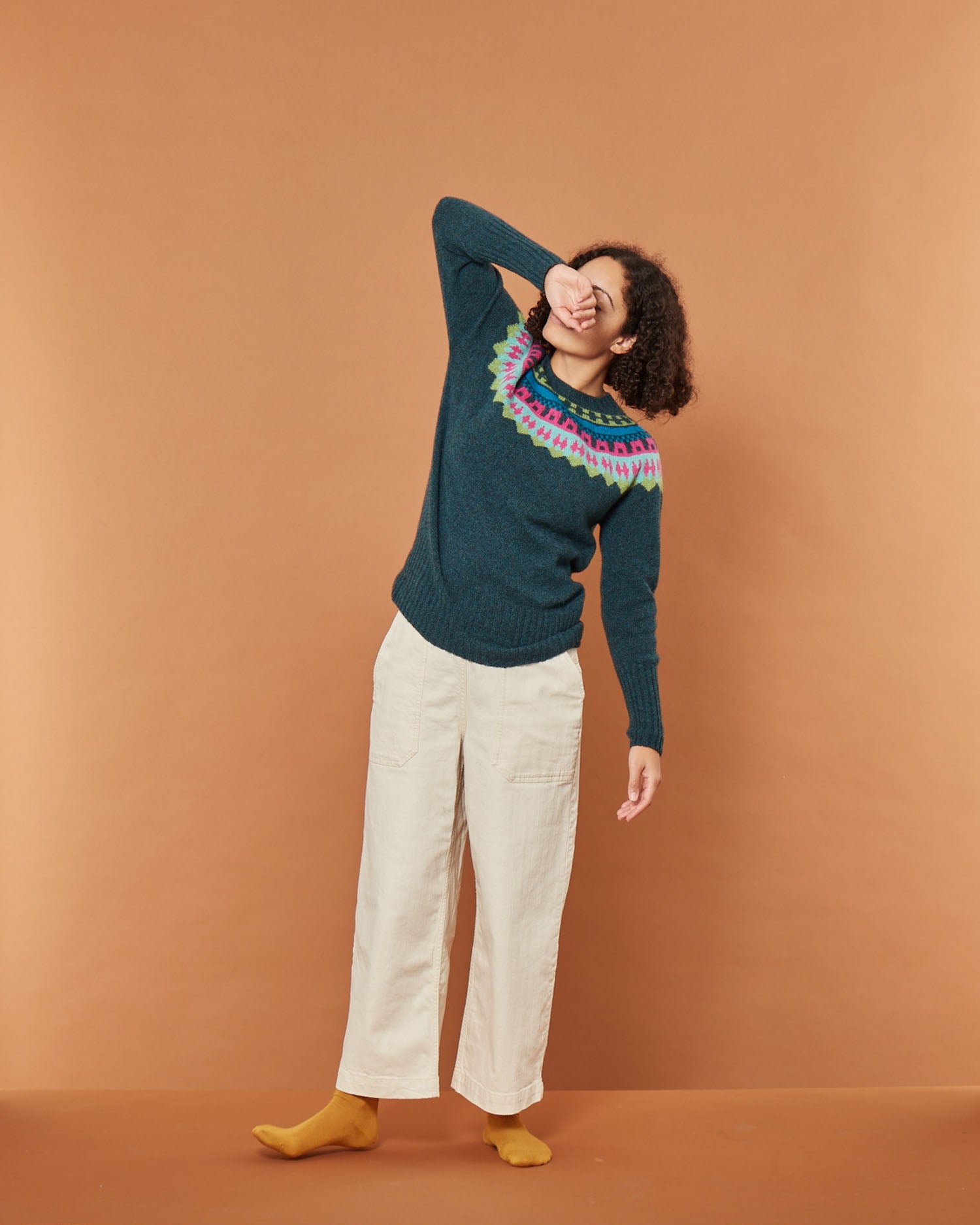 Helga Yoke Jumper - Oribe Green