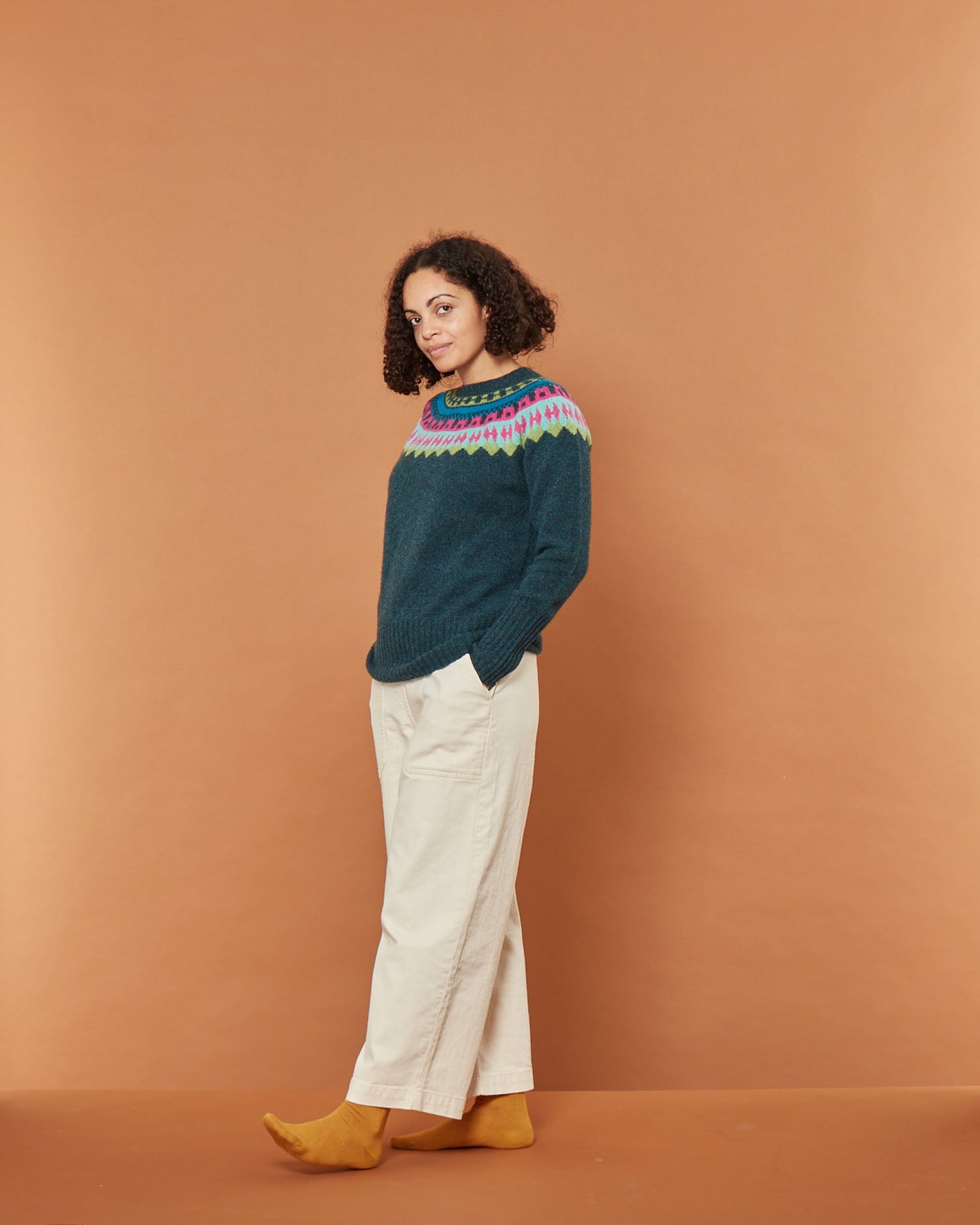 Helga Yoke Jumper - Oribe Green