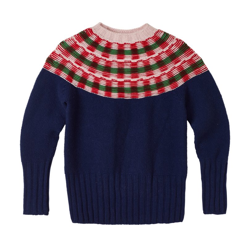 Isla Lambswool Yoke Jumper - Navy