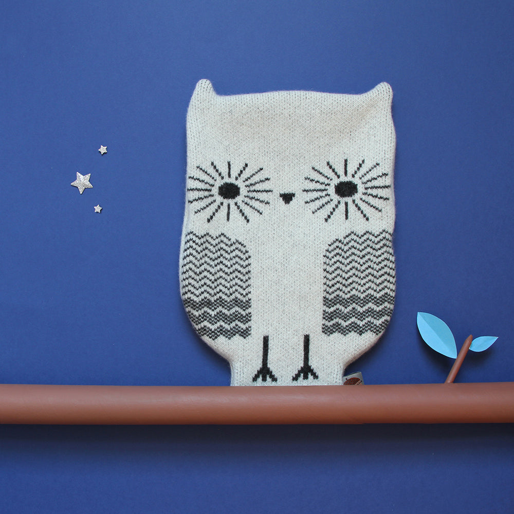 Owl Hot Water Bottle - White