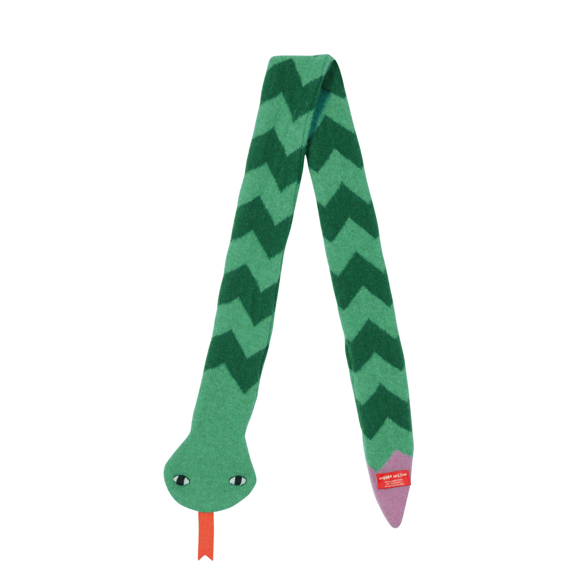 Snake Scarf - Green/Pink