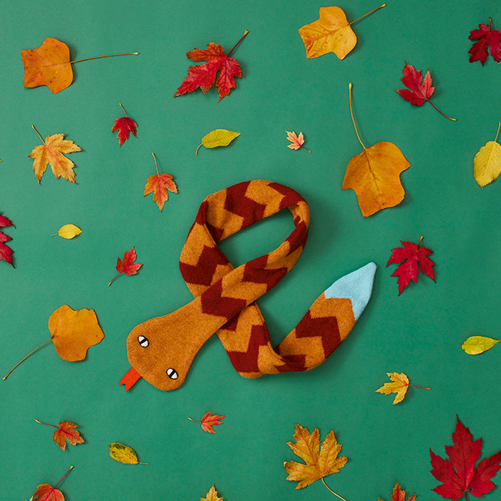 Snake Scarf - Gold & Rust