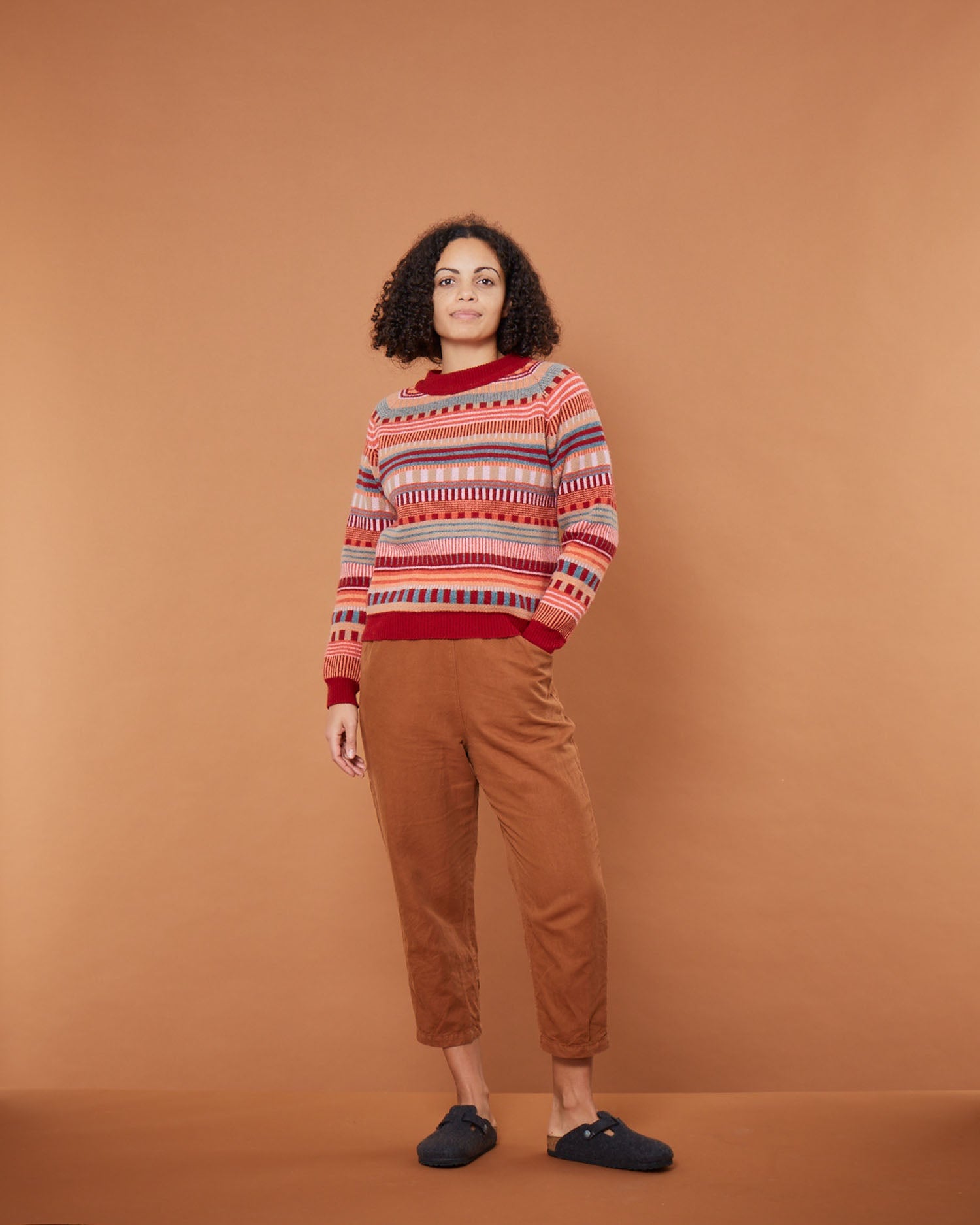 Static Stripe Jumper - Dubonnet