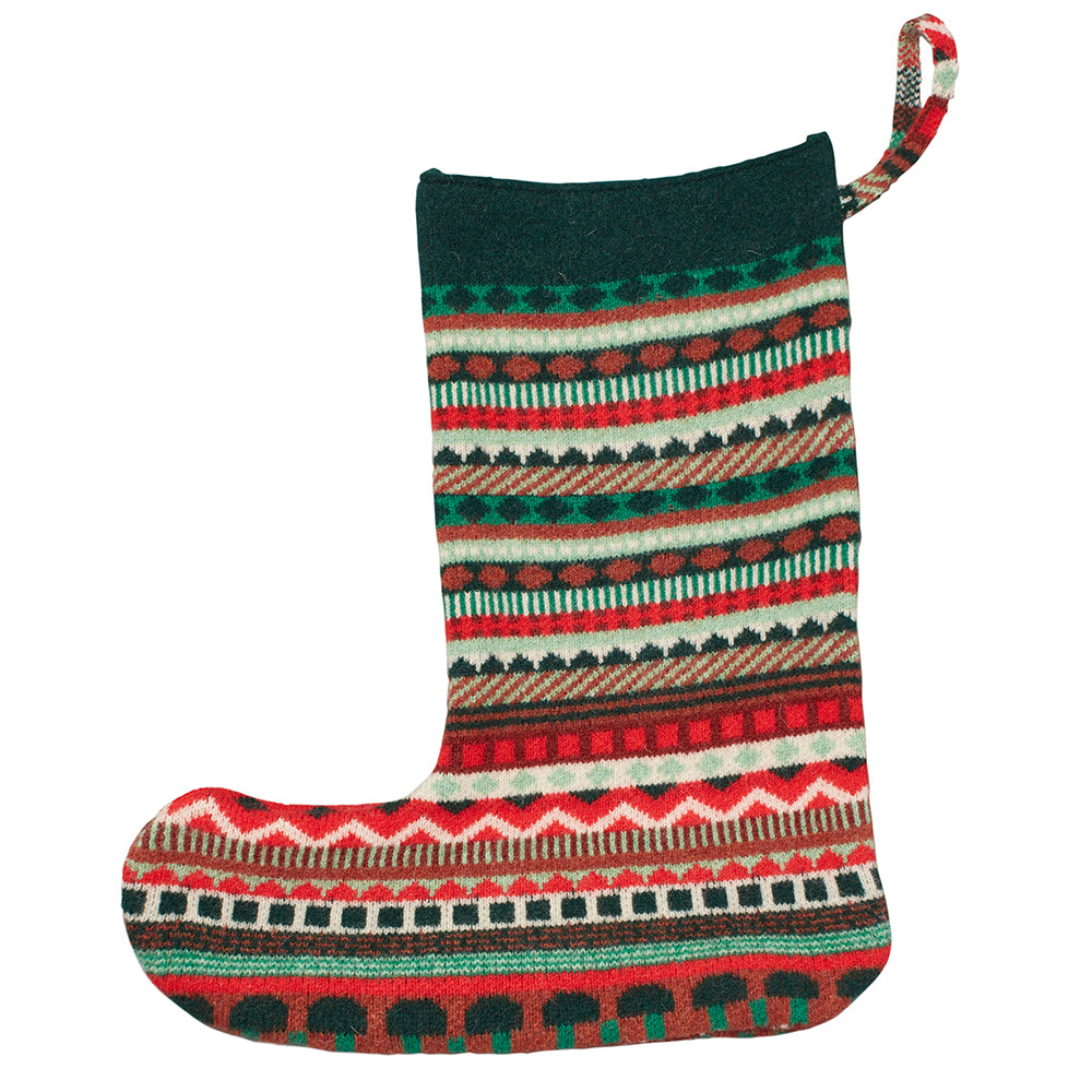 Knitted Christmas Stocking - Green