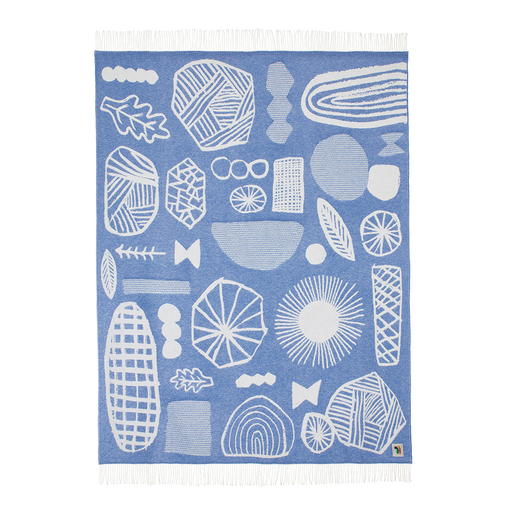 Forager Throw - Blue & White