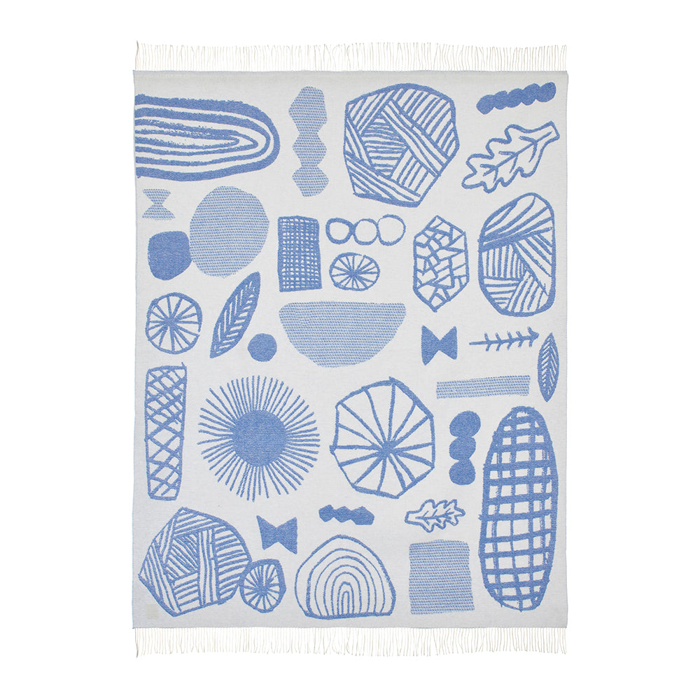 Forager Throw - Blue & White